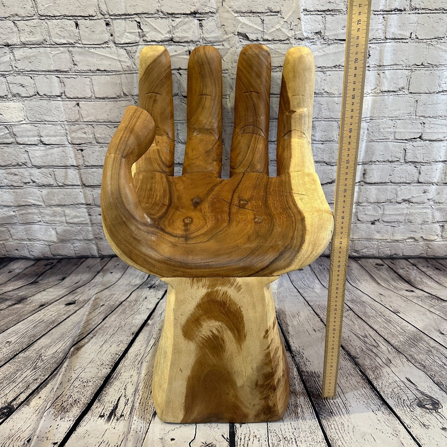 Right Hand Chair Seat 4 Finger Support Solid Suar Wood Indoor Outdoor Garden