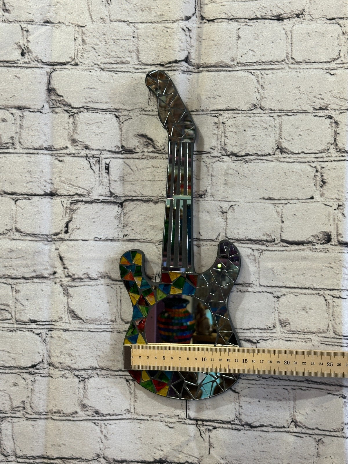 Rainbow Guitar Mosaic Tile Wall Mirror 40cm x 15cm 16 Inches Handmade New