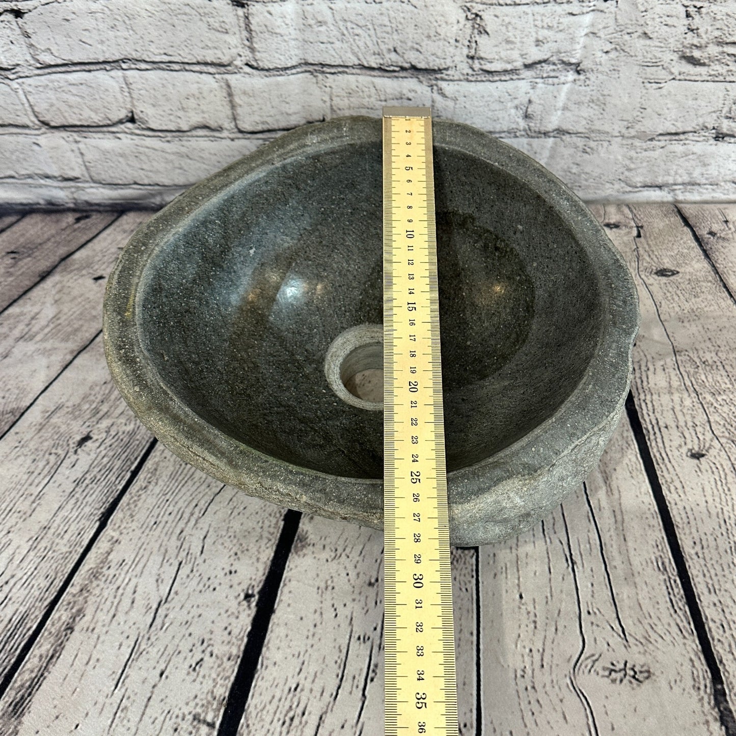 29cm x 27cm River Stone Sink Basin Bowl Natural for Bathroom Washroom Oval No 17