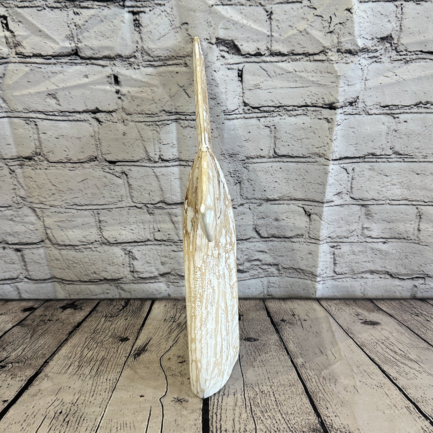35cm x 30cm Whale Tail White Fish Wood Coastal Ocean Bathroom Decoration