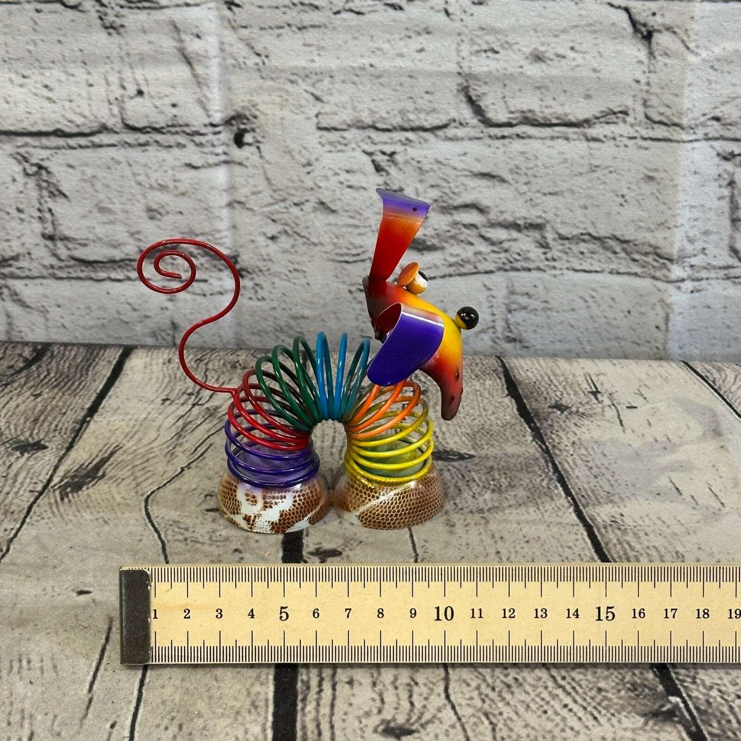 10cm x 10cm Orange Bight Colour Spring Dog Cartoon Ornament Painted Statue