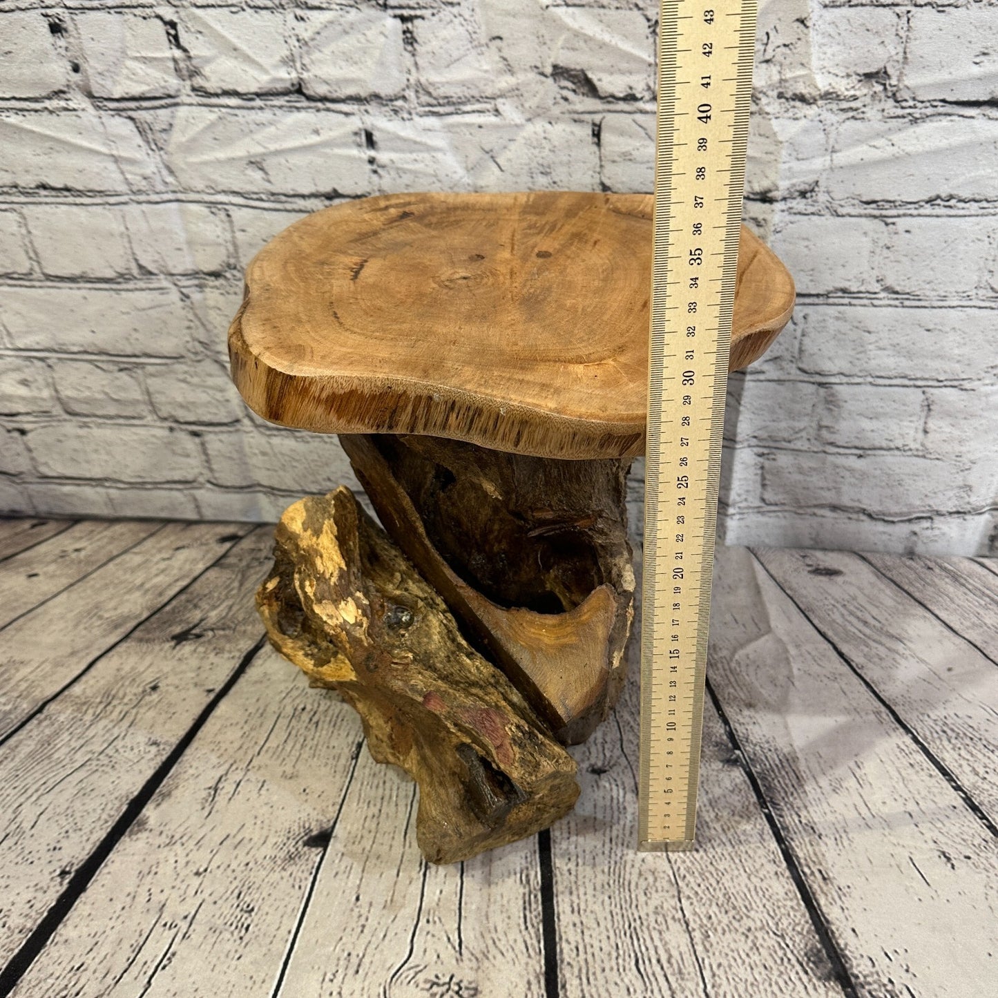 28cm x 27cm Teak Root Wood Mushroom Coffee Table Side Table Home Furniture No 11
