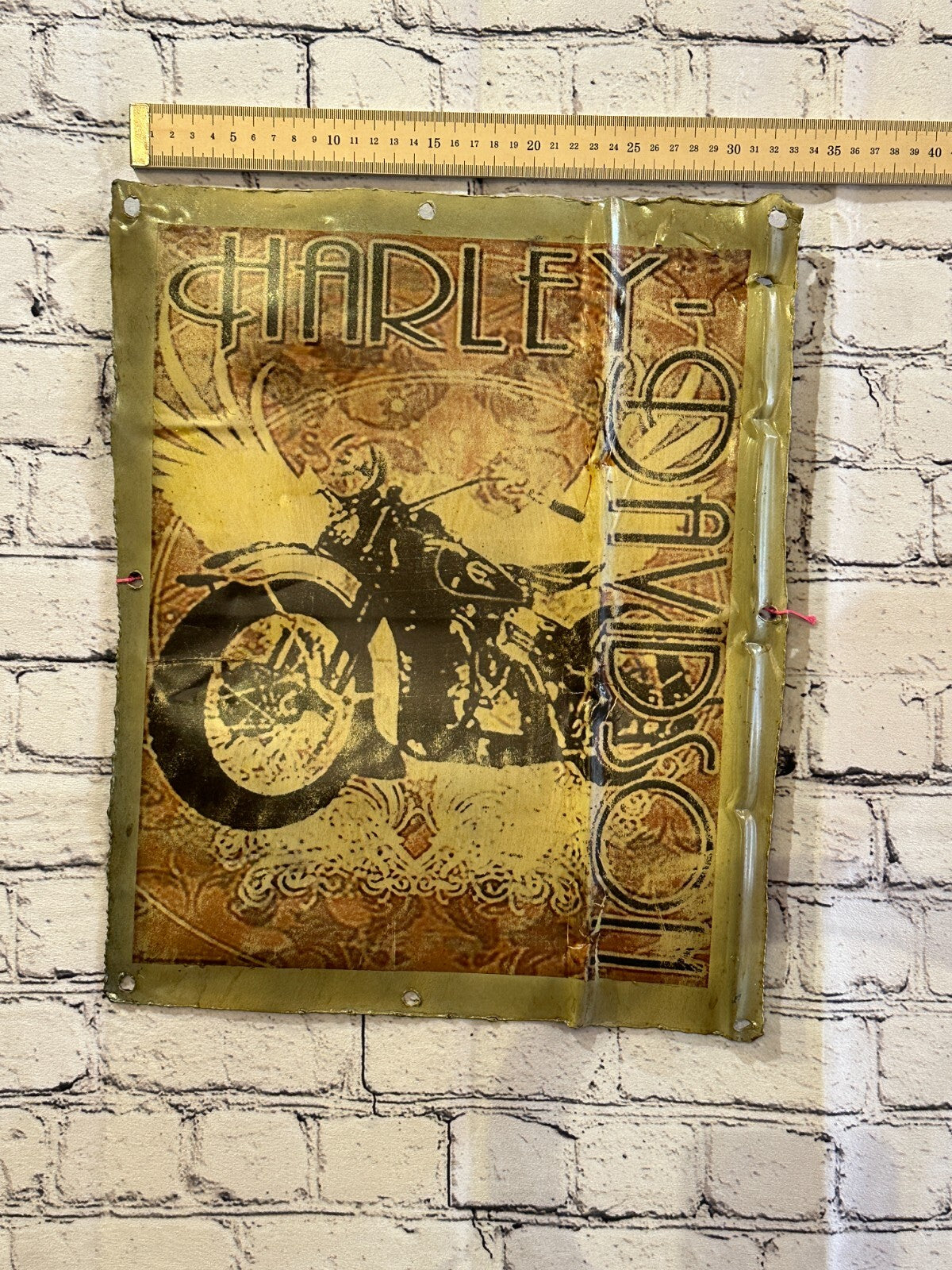 Motorbike Harley Davidson Advert Wall Plaque 42cm x 36cm Vintage Retro Tin Sign