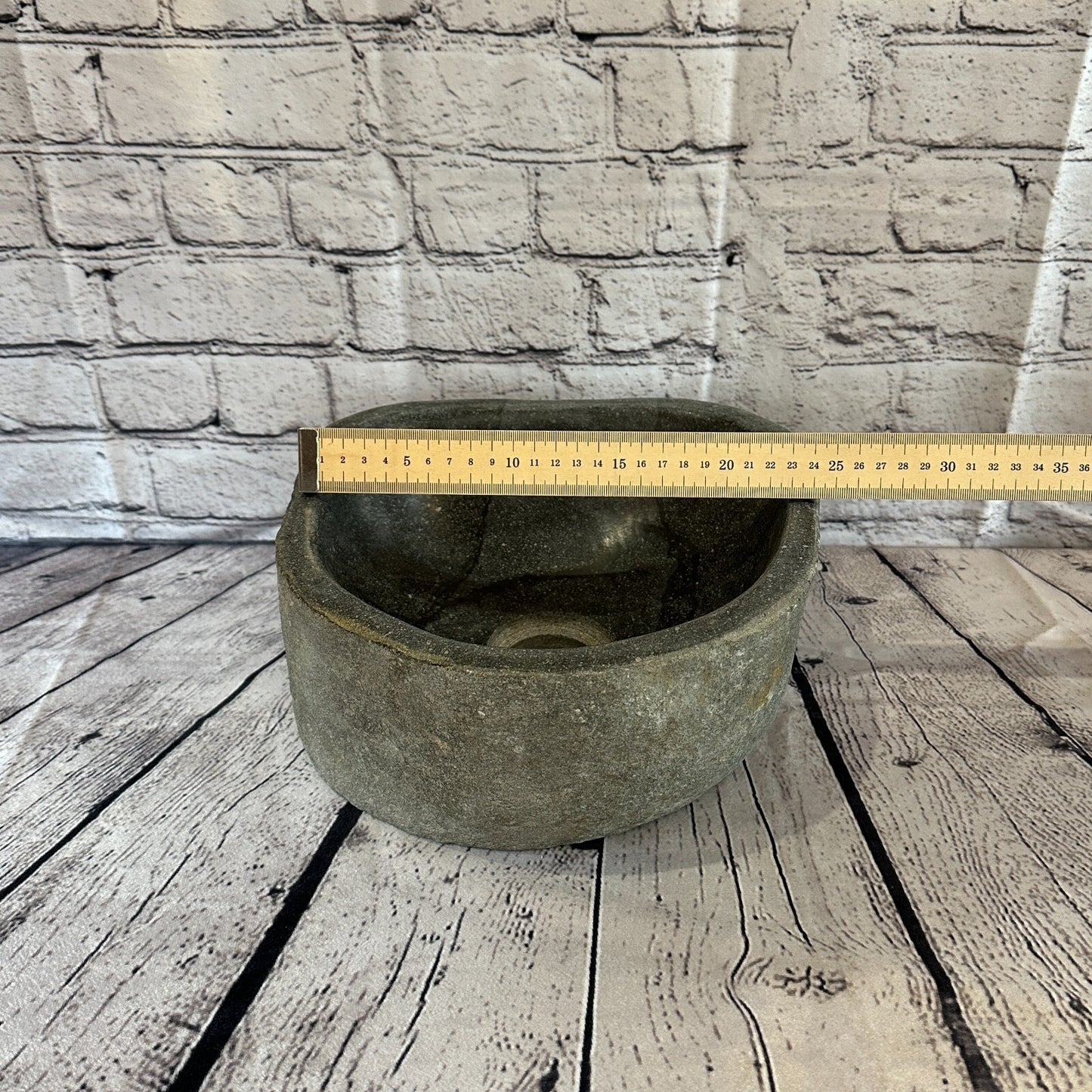 25cm x 26cm River Stone Sink Basin Bowl Natural for Bathroom Washroom Oval No 5