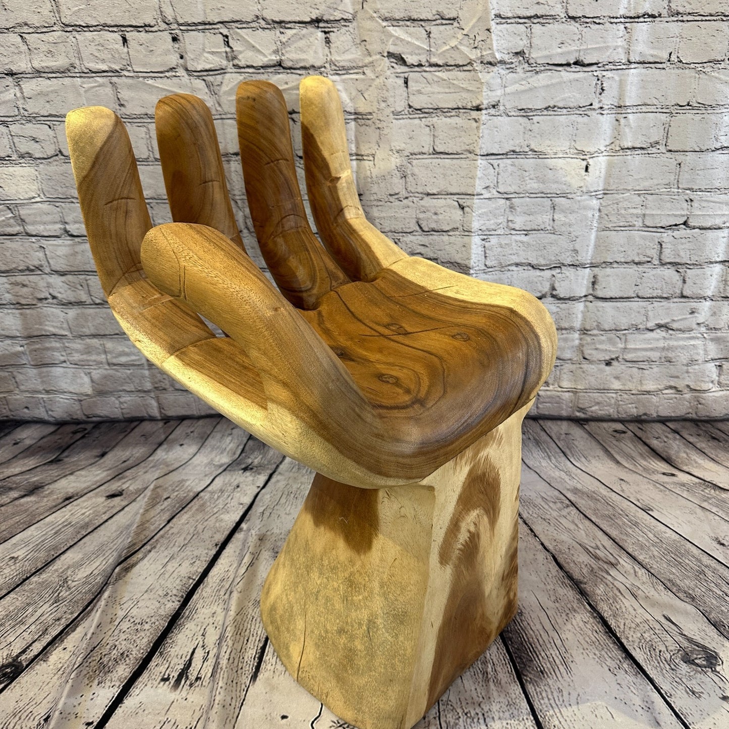 Right Hand Chair Seat 4 Finger Support Solid Suar Wood Indoor Outdoor Garden