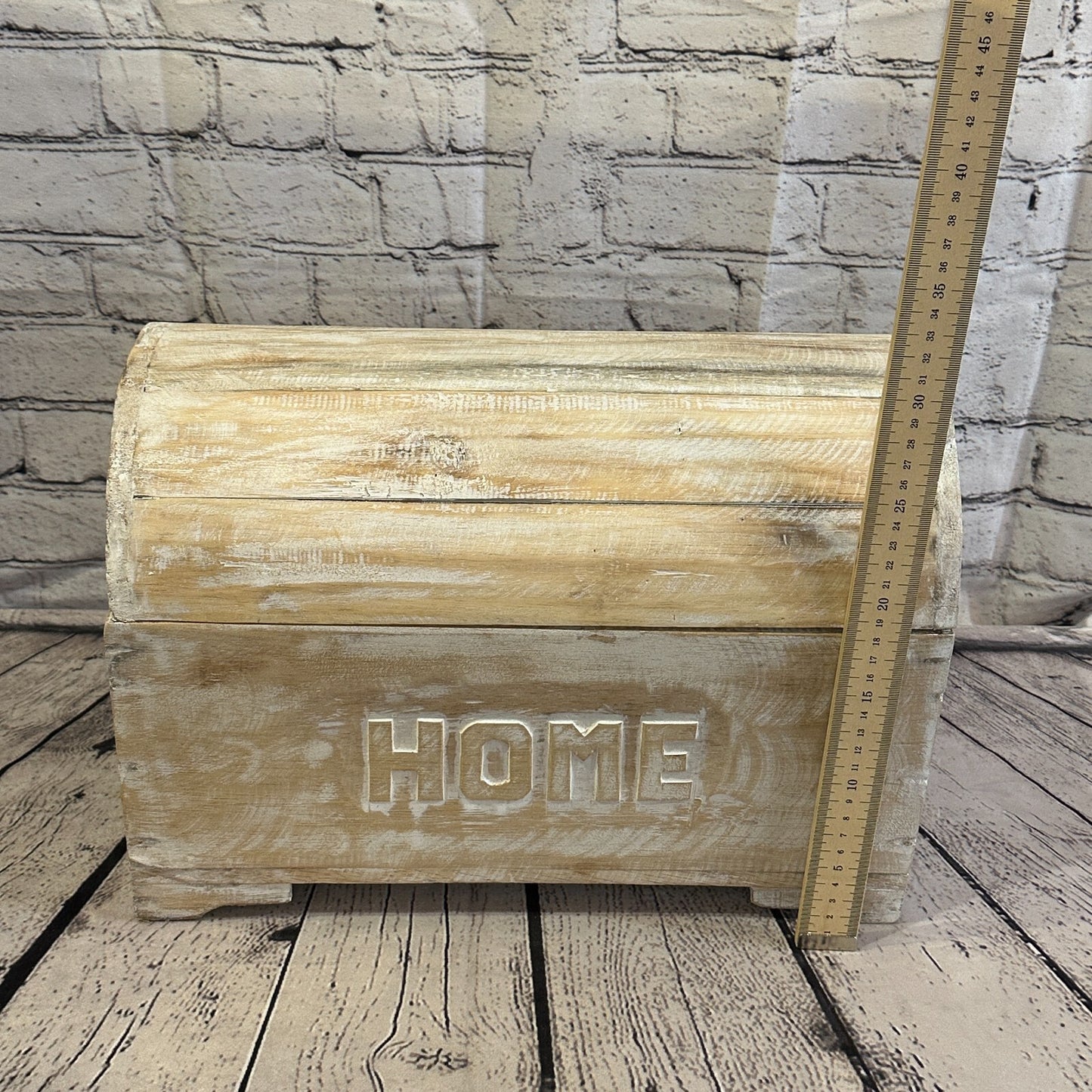 40cm x 28cm x 22cm White Home Wood Box Wooden Chest Storage Craft Handles Lid