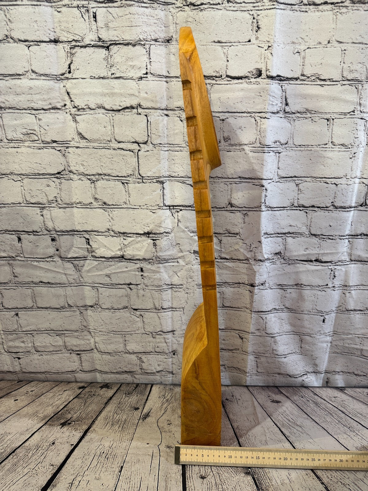 70cm Hand Carved Wooden Necklace On Base Chain Jewellery Display Stand Bust