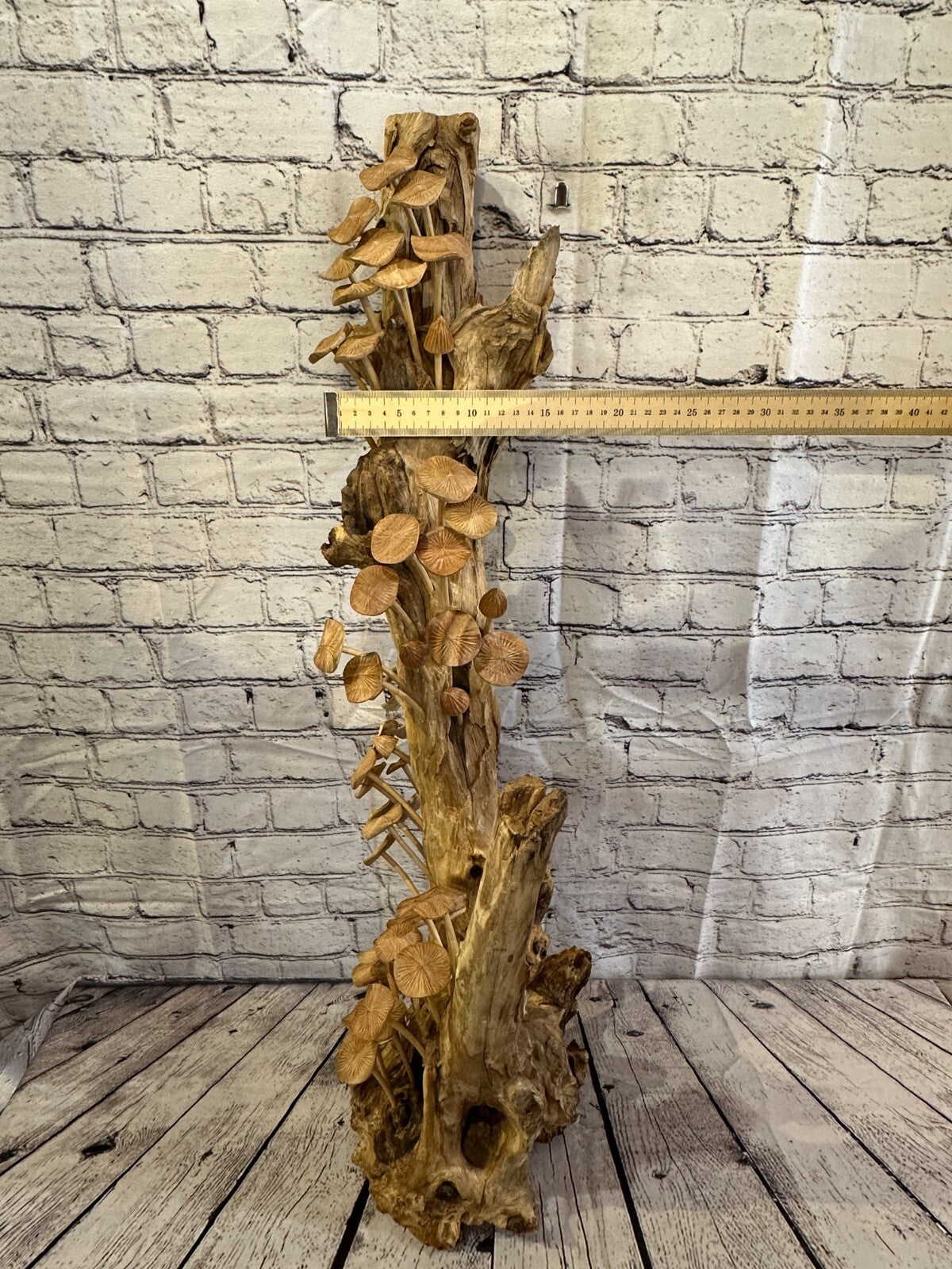 90cm Tall Mushrooms Cluster Parasite Ornament Natural Carving Fairtrade Wooden