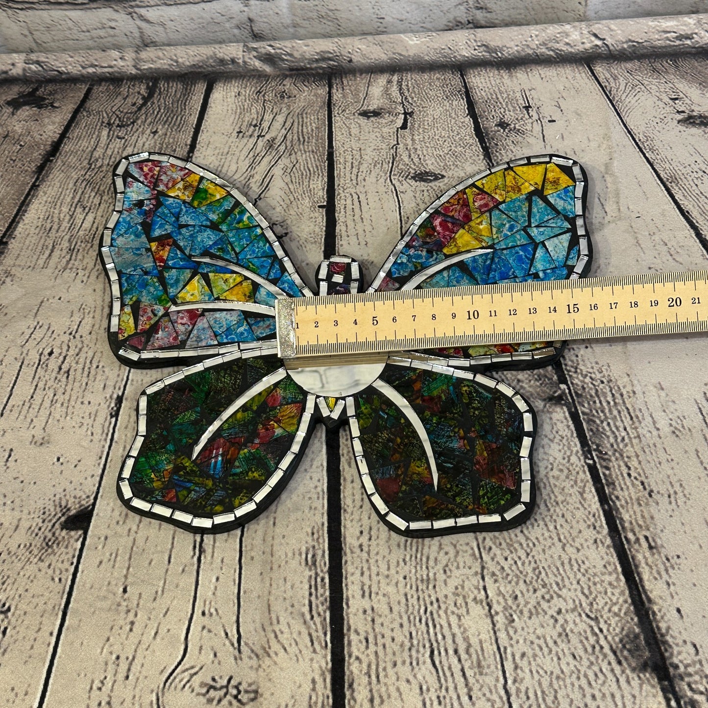 Rainbow Butterfly Mosaic Tile Wall Mirror 25cm x 20cm 8 Inches Handmade New