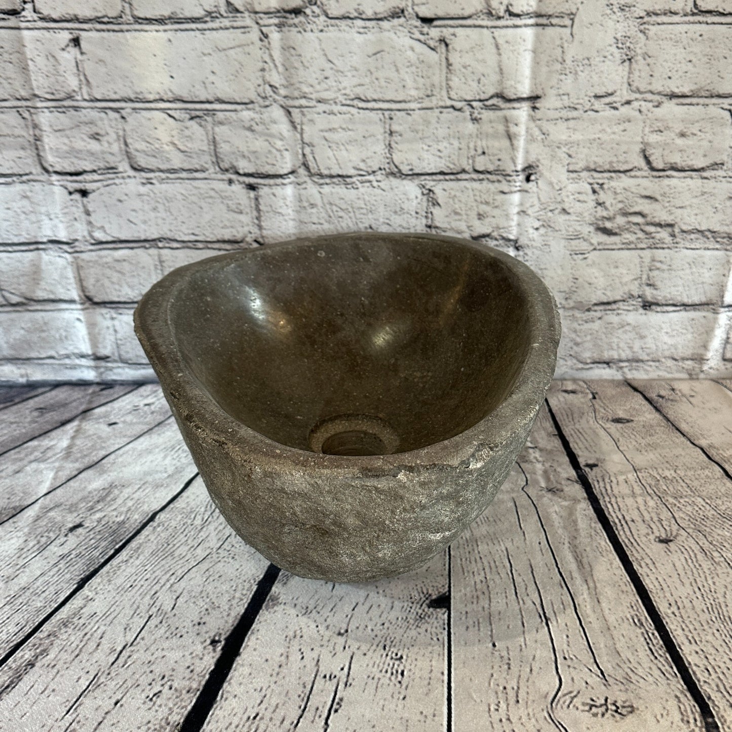 31cm x 27cm River Stone Sink Basin Bowl Natural for Bathroom Washroom Oval No 12