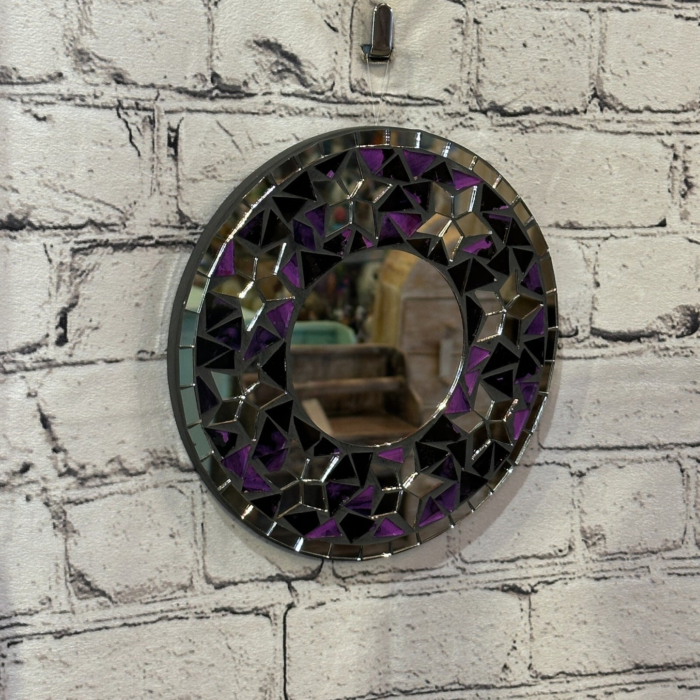 Purple Star Mosaic Tile Wall Mirror 20cm x 20cm 8 Inches Handmade New