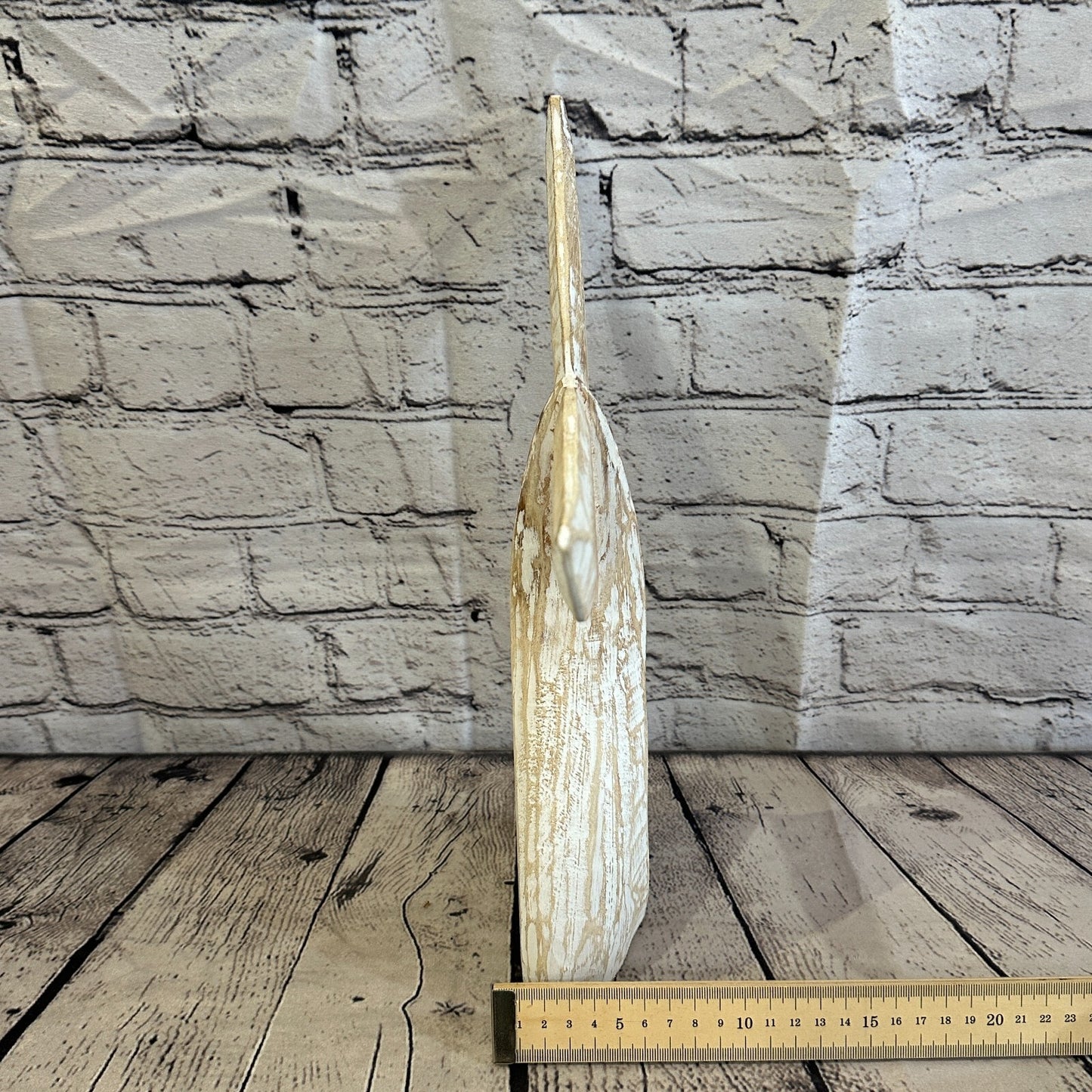 35cm x 30cm Whale Tail White Fish Wood Coastal Ocean Bathroom Decoration