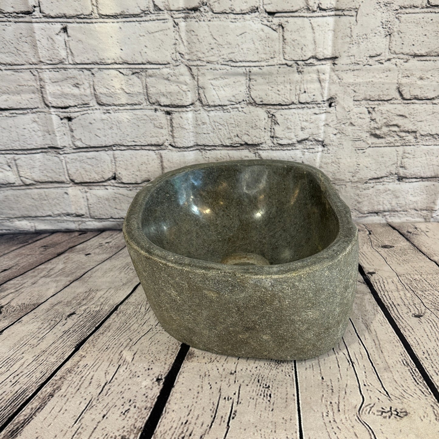 27cm x 24cm River Stone Sink Basin Bowl Natural for Bathroom Washroom Oval No 21