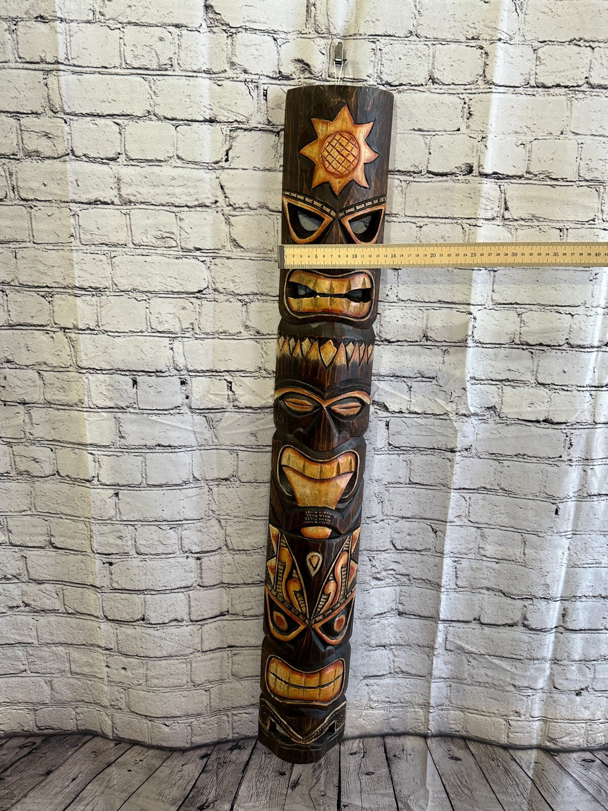 100cm Tiki Bar Mask Sign Decoration Wall Hanging Mask Wood Carving Design 3