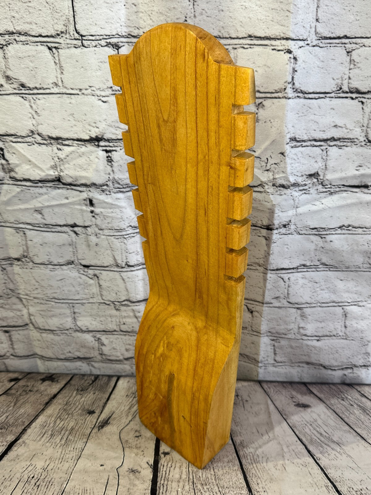 50cm Hand Carved Wooden Necklace On Base Chain Jewellery Display Stand Bust