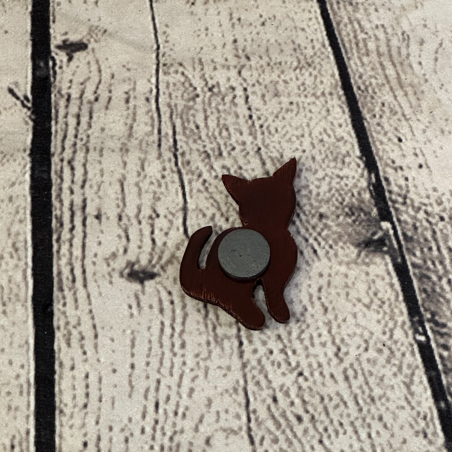 Sitting Cat Wooden Animal Fridge Magnet Cartoon Magnetic Note Holder Novelty