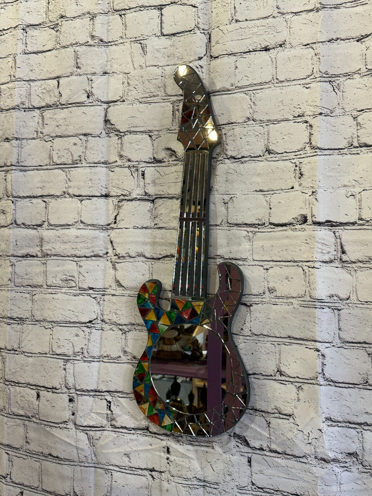 Rainbow Guitar Mosaic Tile Wall Mirror 60cm x 20cm 24 Inches Handmade New