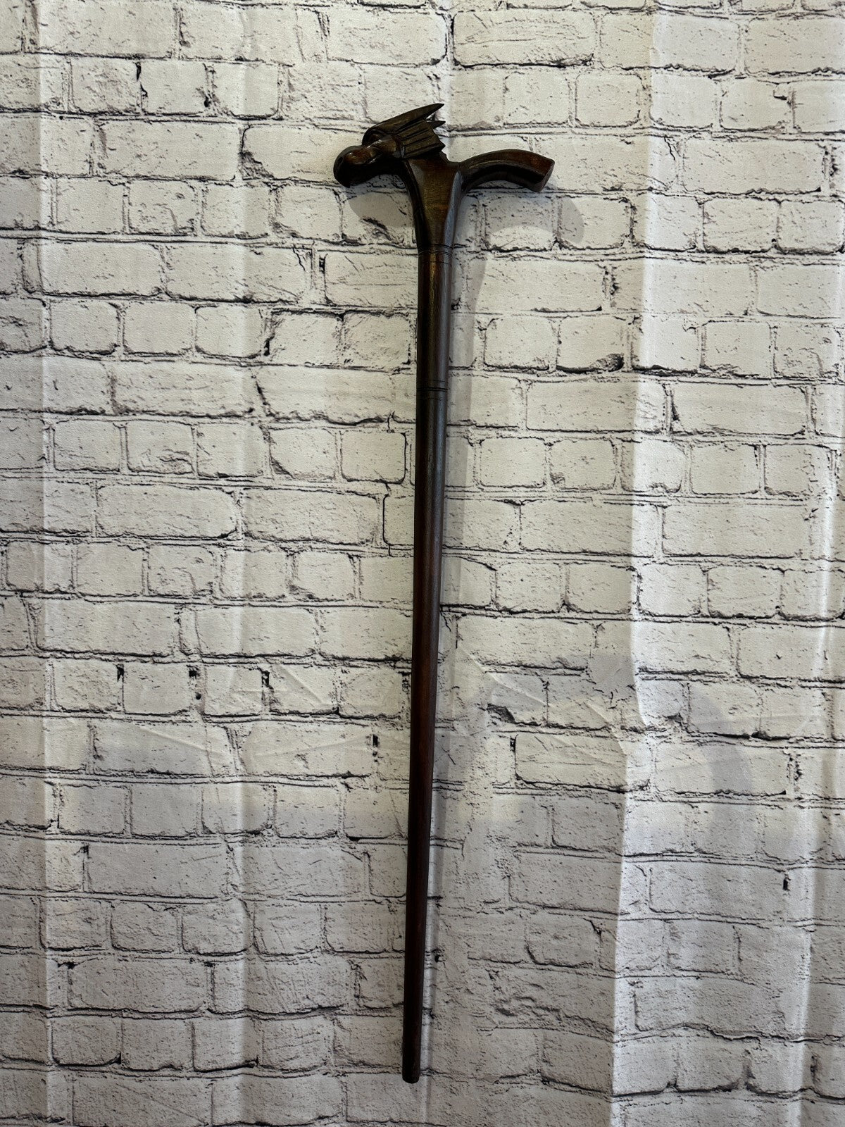 Dragon Head 90cm Tribal African Walking Stick Cane Hand Carved Dark Wood