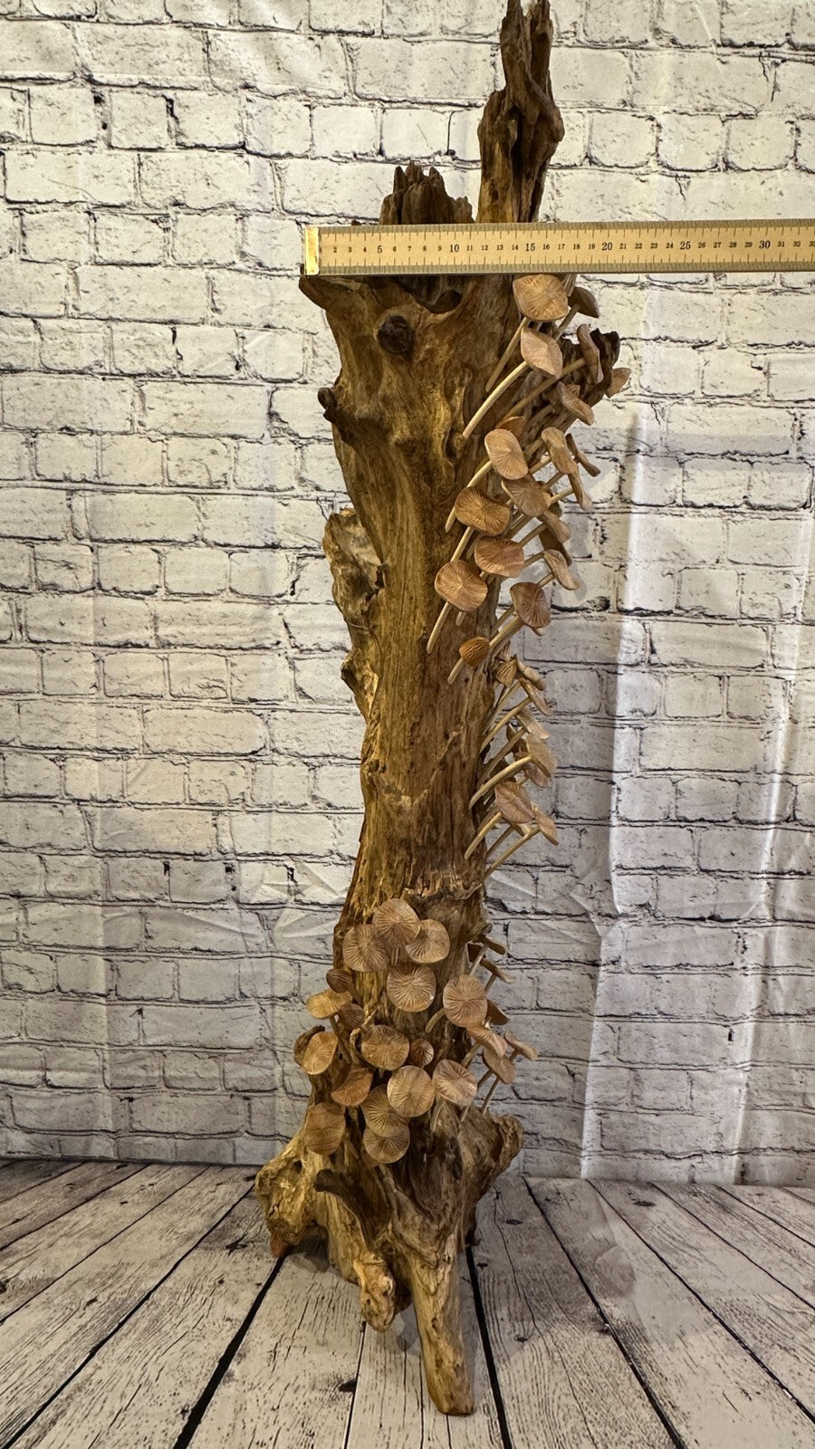100cm Tall Mushrooms Cluster Parasite Ornament Natural Carving Fairtrade Wooden