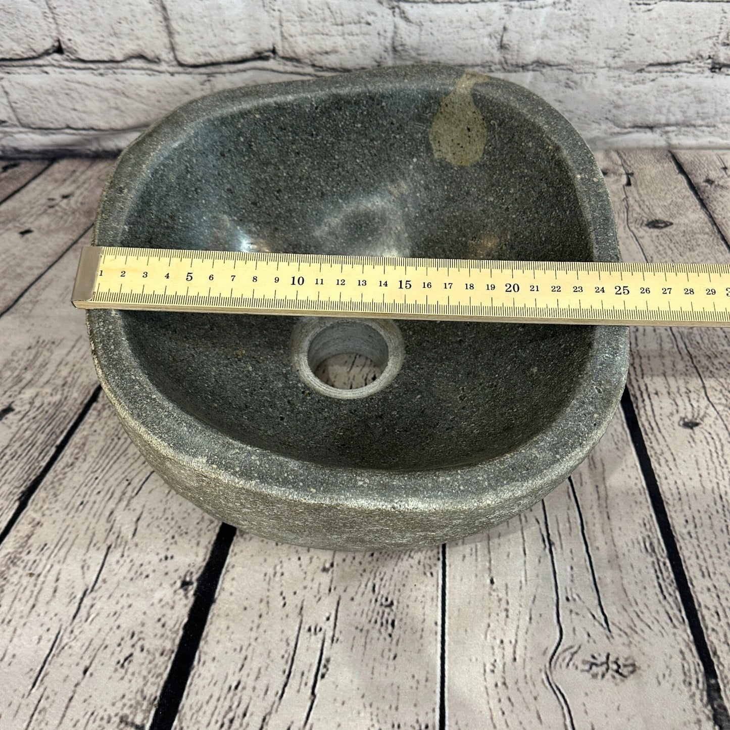 25cm x 25cm River Stone Sink Basin Bowl Natural for Bathroom Washroom Oval No 26