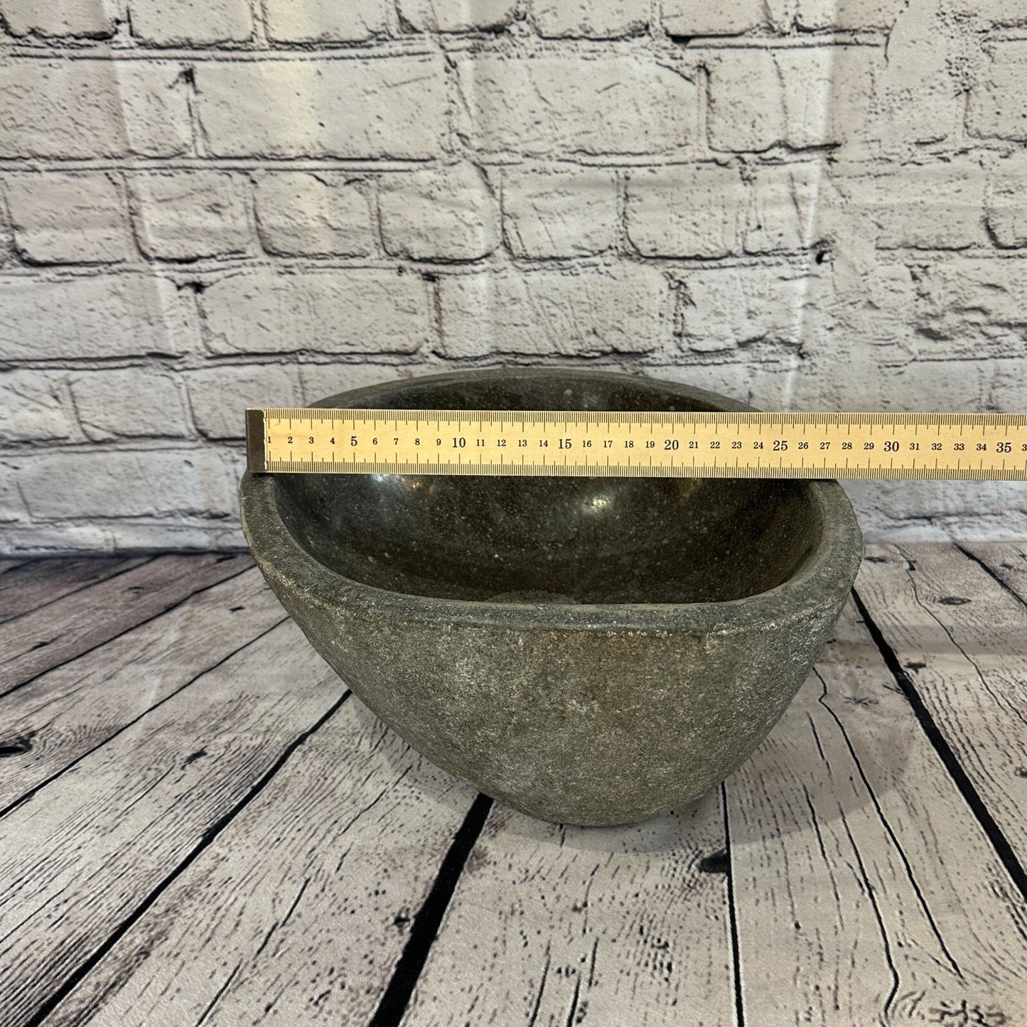 28cm x 26cm River Stone Sink Basin Bowl Natural for Bathroom Washroom Oval No 18