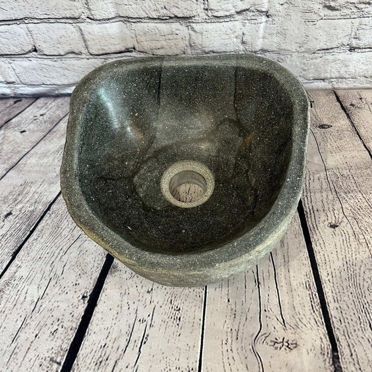 25cm x 26cm River Stone Sink Basin Bowl Natural for Bathroom Washroom Oval No 5