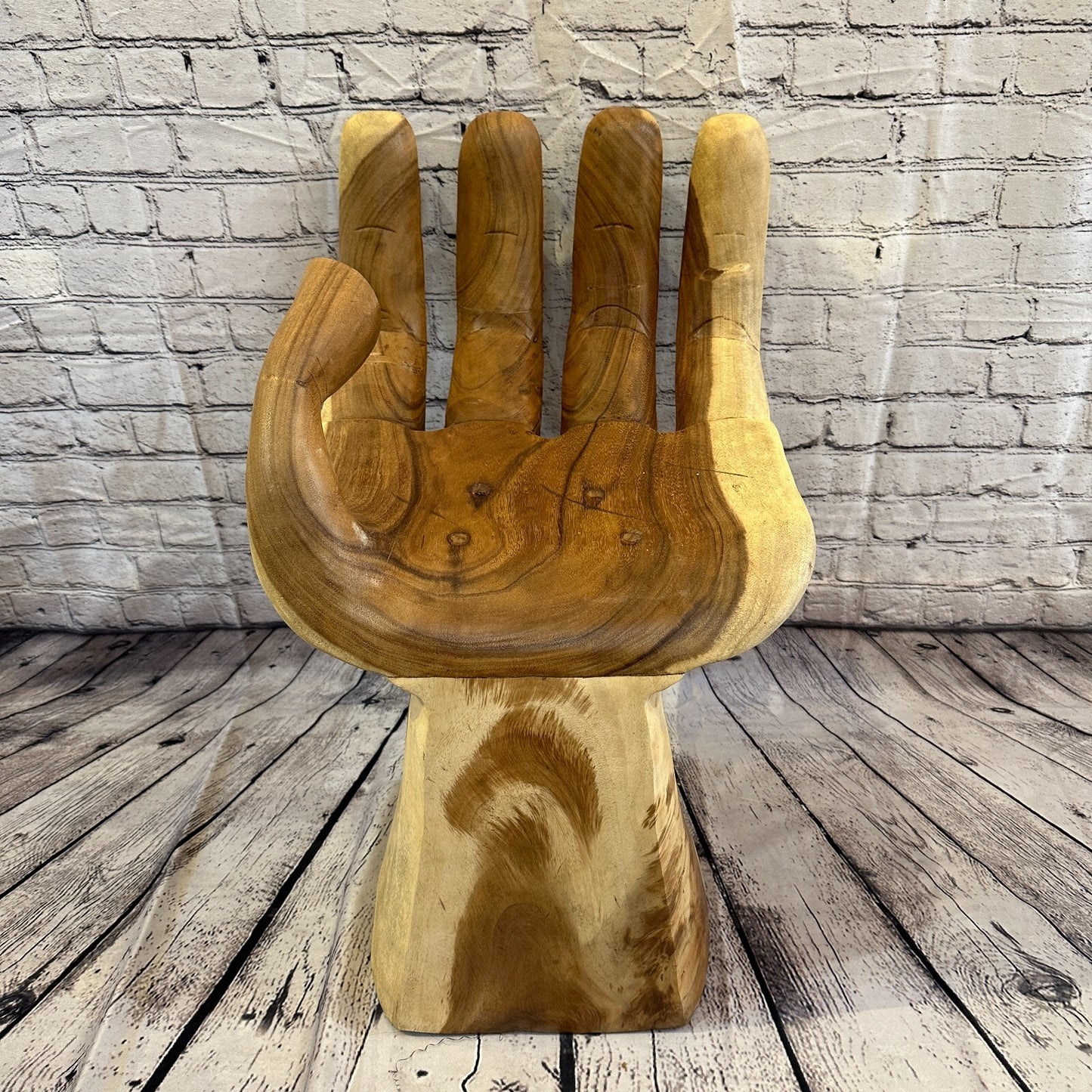 Right Hand Chair Seat 4 Finger Support Solid Suar Wood Indoor Outdoor Garden
