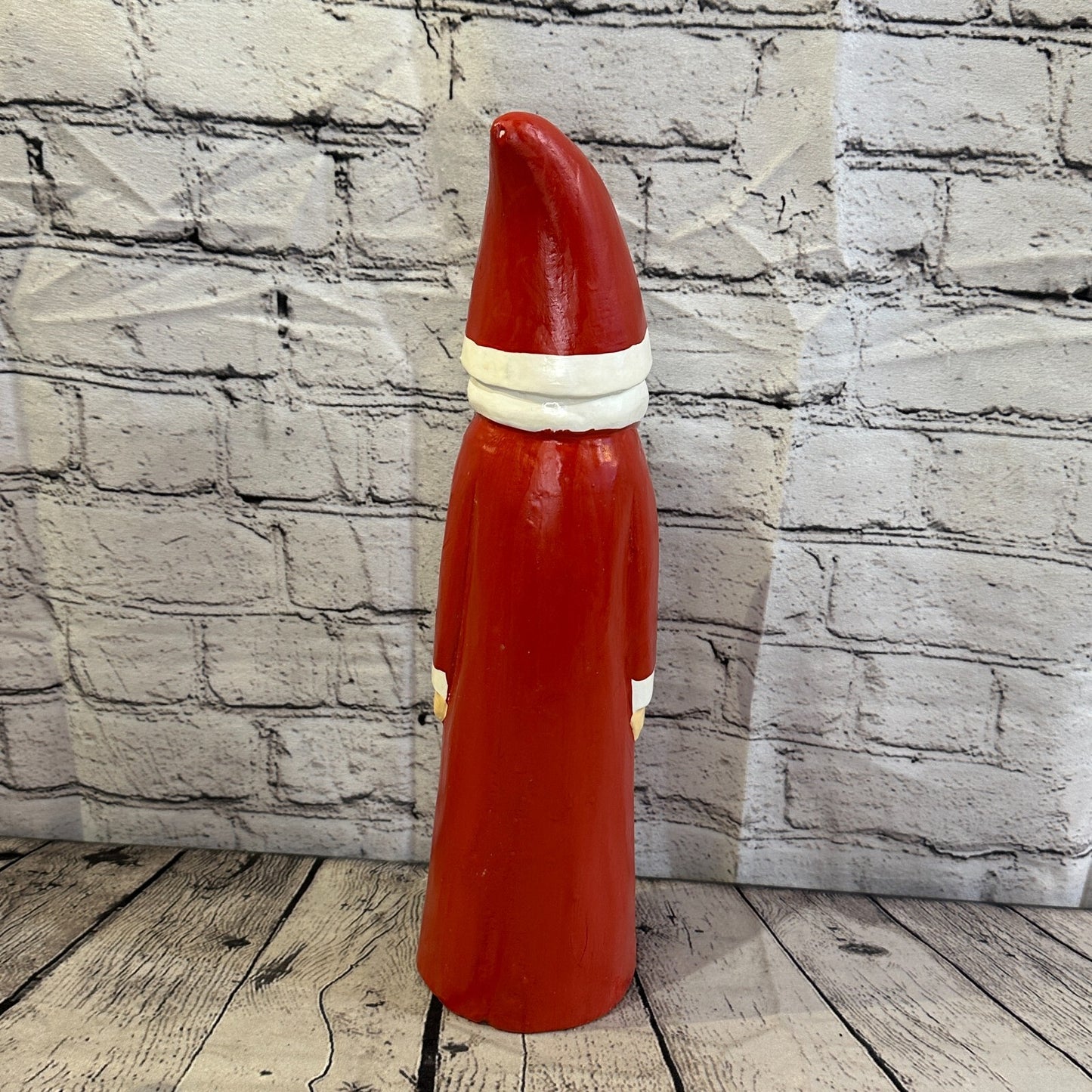 40cm x 8cm Red Pointy Hat Santa Claus Handcrafted Wood Xmas Christmas Ornament