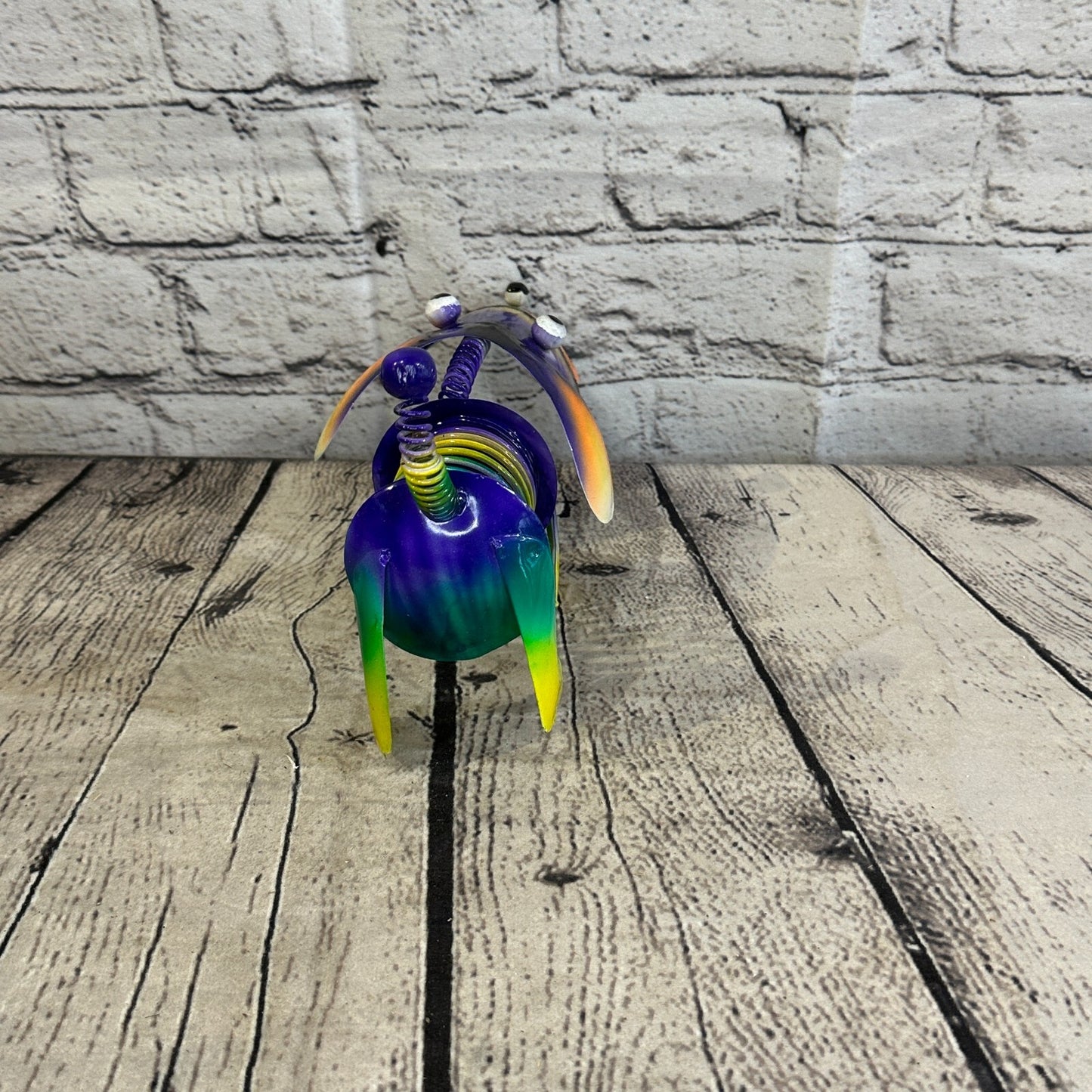 20cm x 15cm Purple Bight Colour Spring Dog Cartoon Ornament Painted Statue