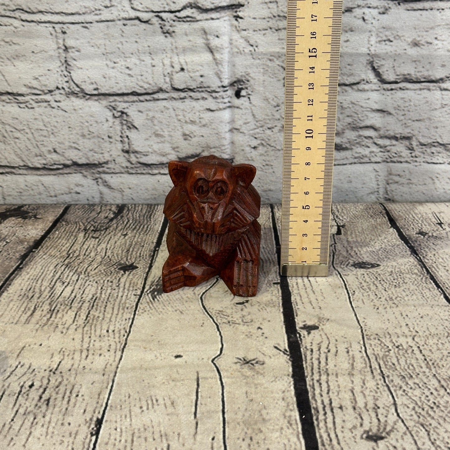 8cm Tall Wooden 3 Wise Monkeys Figure Hear No Evil See No Evil Speak No Evil