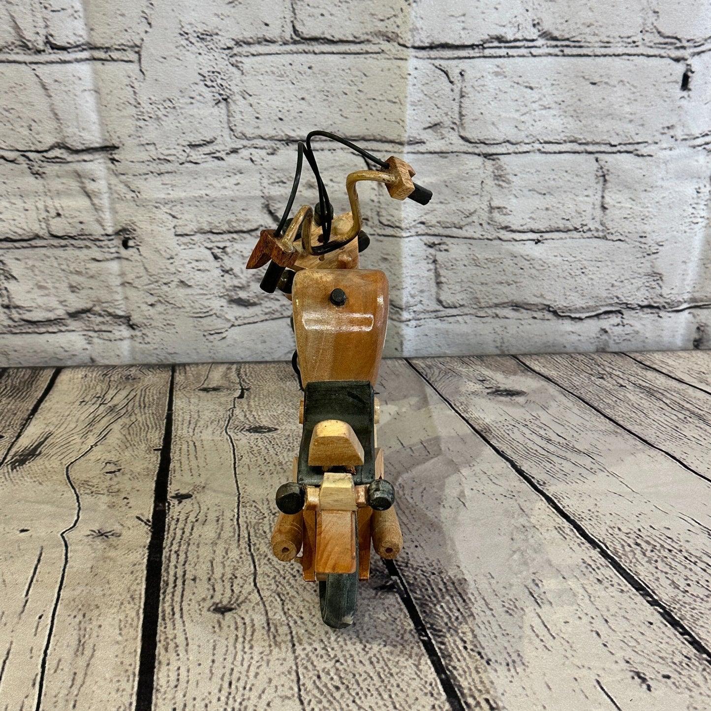 25cm Large Light Wood Motorbike Motorcycle Model Wooden Ornament Decorative Bike