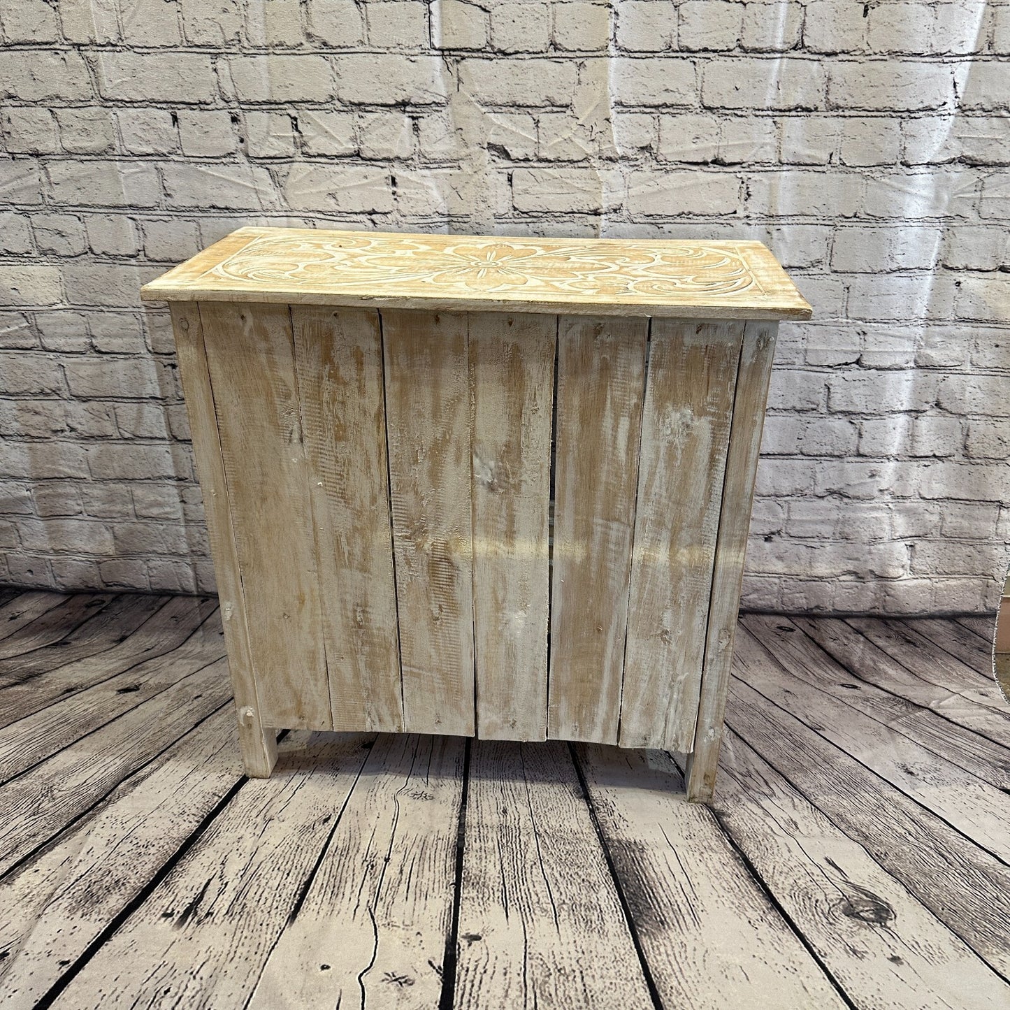 60cm x 60cm White 2 Draw Wooden Side Cabinet Living Hallway Storage Furniture