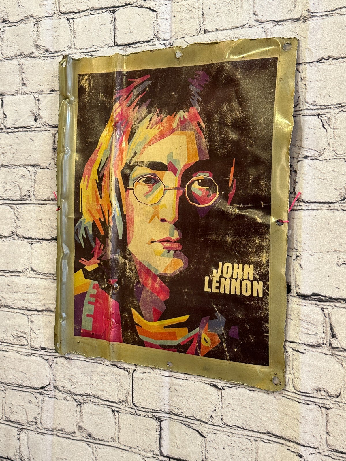 John Lennon Art Poster Advert Wall Plaque 42cm x 36cm Vintage Retro Tin Sign