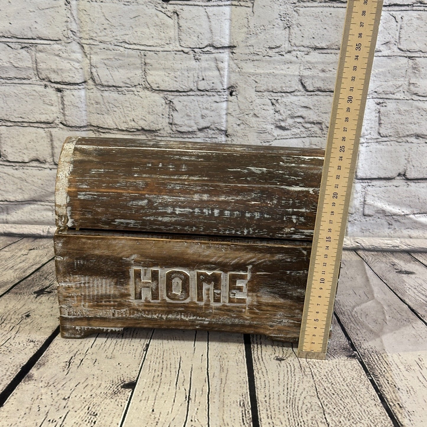 30cm x 20cm x 14cm Brown Home Wood Box Wooden Chest Storage Craft Handles Lid