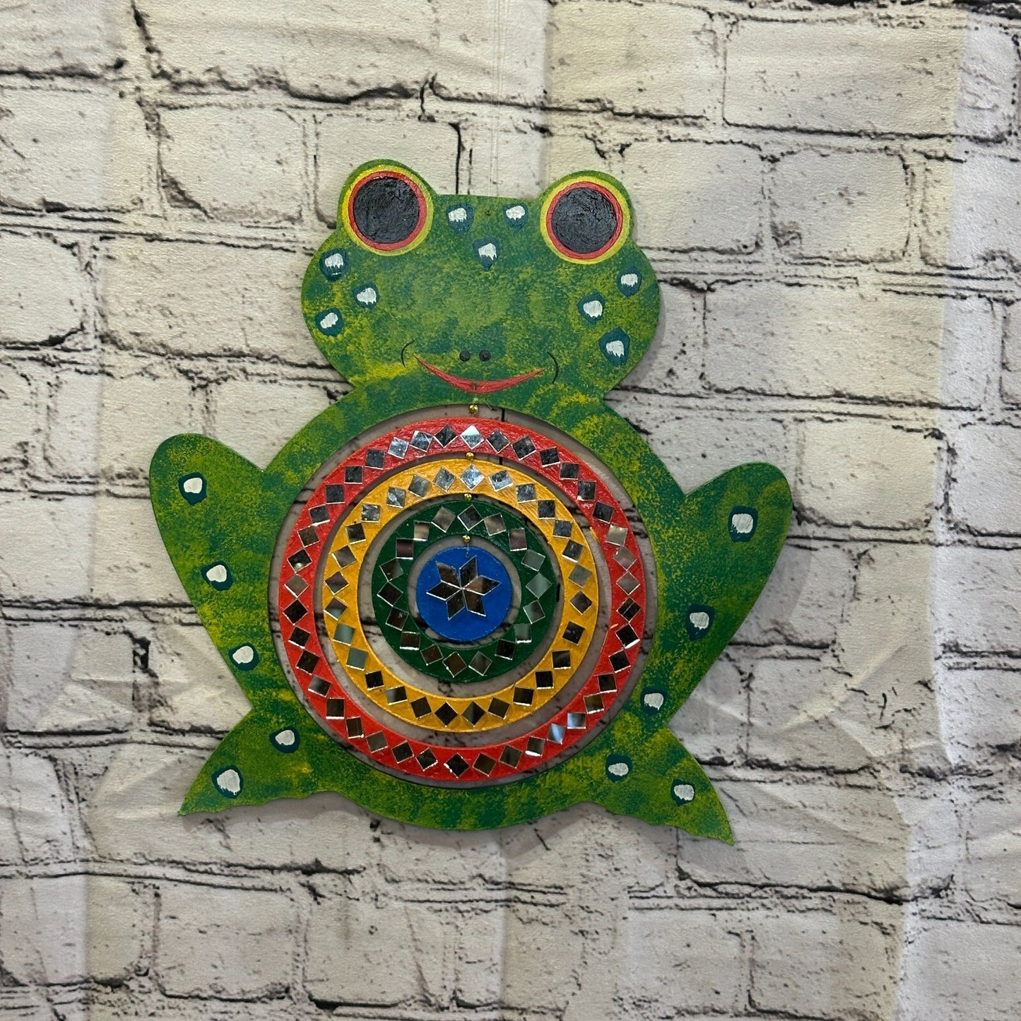30cm Colourful Frog Hanging With Mirrors Window Suncatcher Beads Indoor Mobile