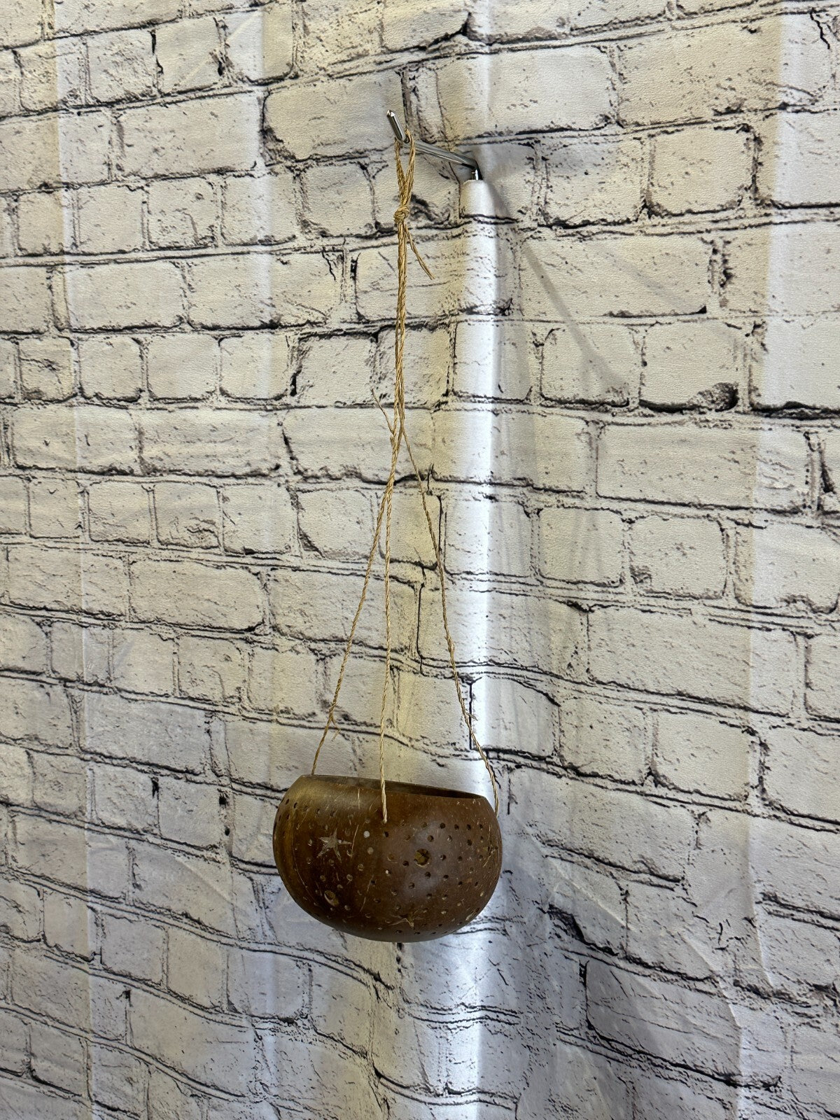 Plain Coconut Shell Hanging Basket Orchid Planter Balcony Decorative Vase Flower