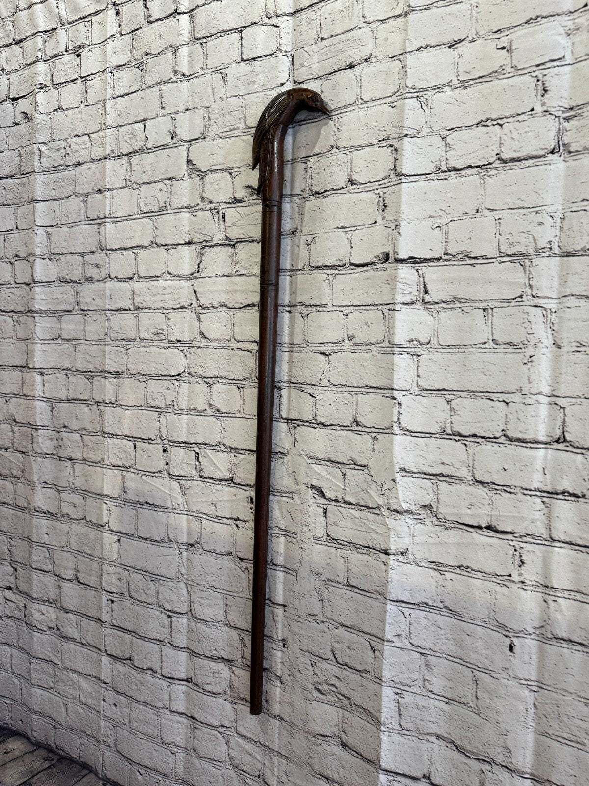 Humming Bird 90cm Tribal African Walking Stick Cane Hand Carved Dark Wood