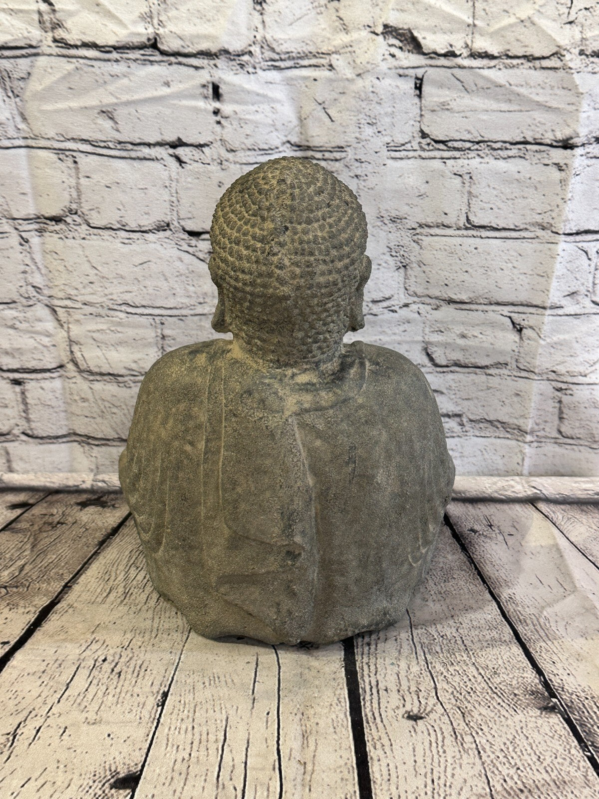Sitting Buddha Stone Garden 30cm x 25cm Ornament Outdoor Indoor Statue Hindu
