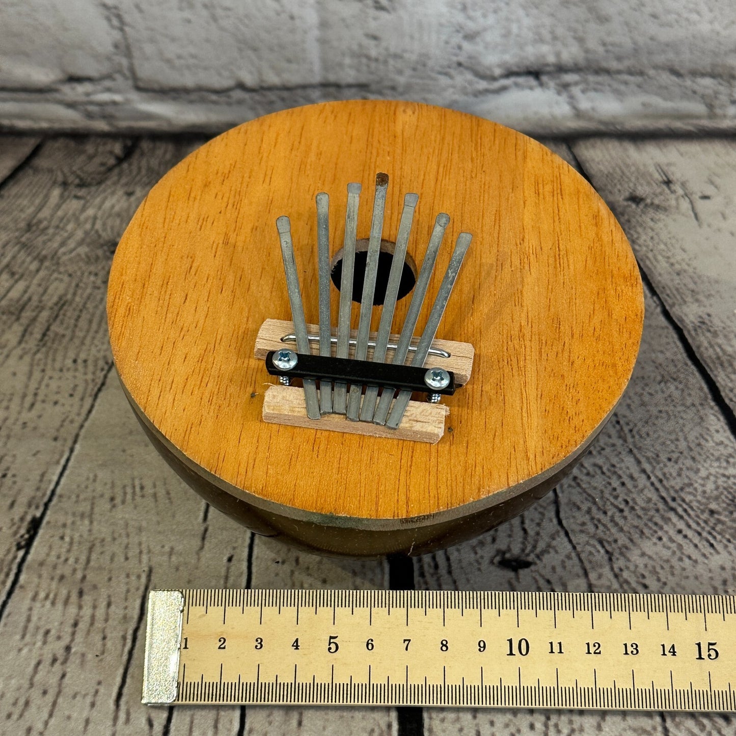 7 Key Karimba Kalimba Thumb Piano Carved Light Coconut Handmade Fairtrade