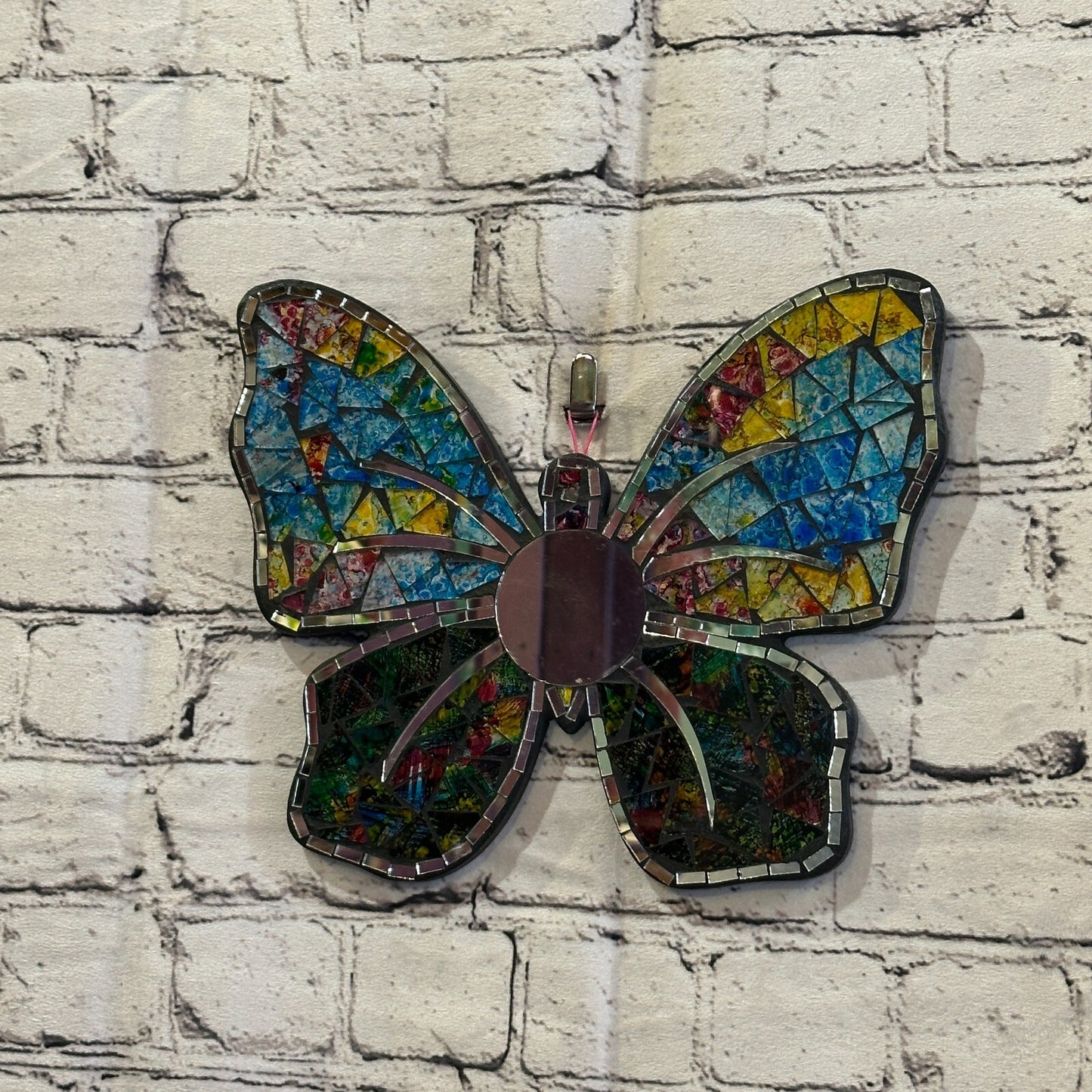 Rainbow Butterfly Mosaic Tile Wall Mirror 25cm x 20cm 8 Inches Handmade New