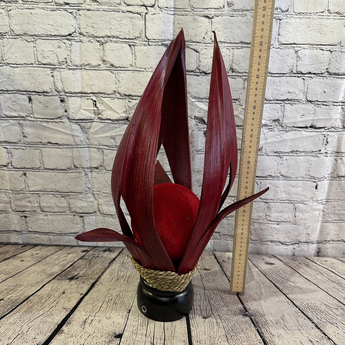 Red Red Leaf Natural 50cm Tall Leaf Lamp Twist LED UK Mains Plug Design 11