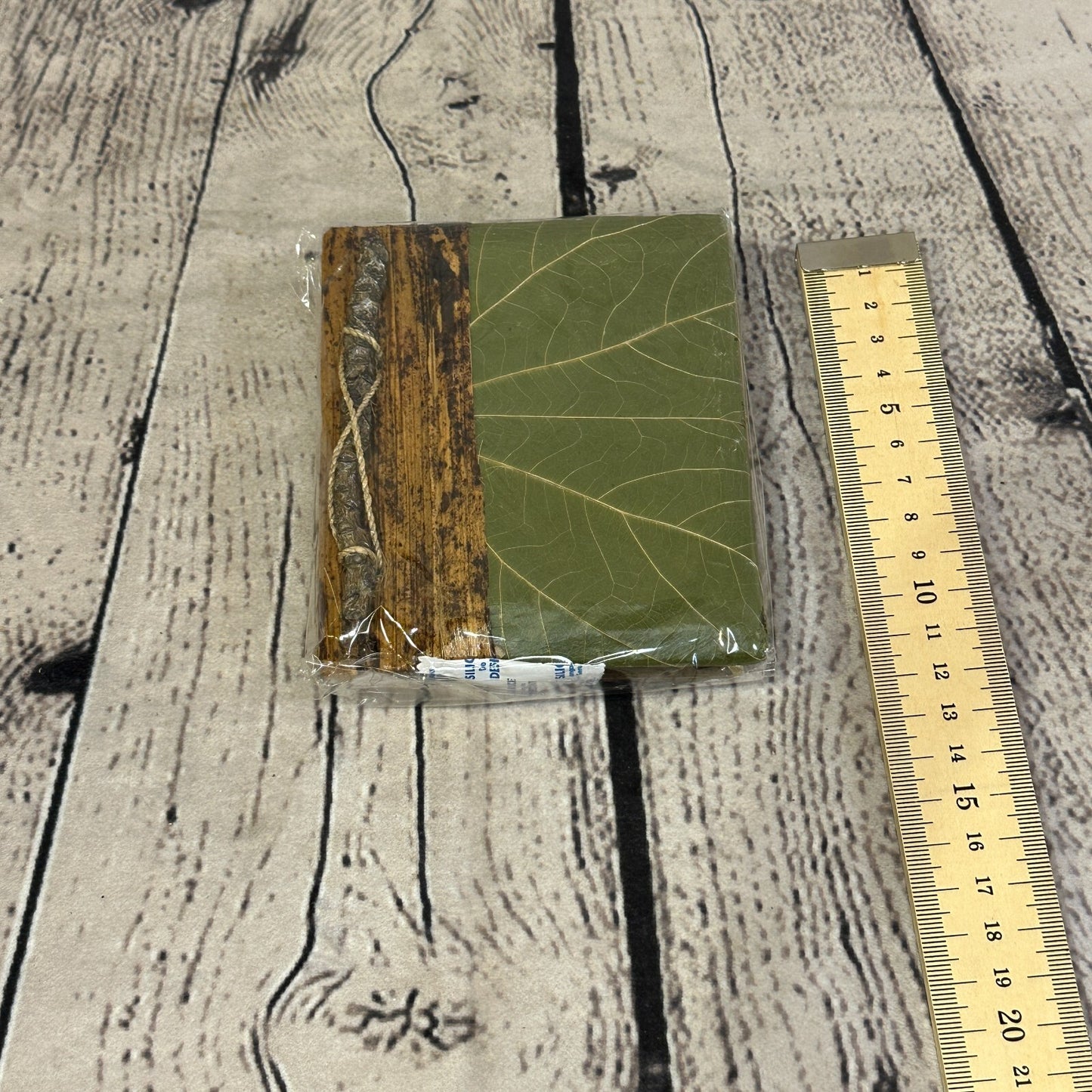 Natural Leaf Note Book 12cm x 10cm With Paper Made From Bamboo Pulp Design 9