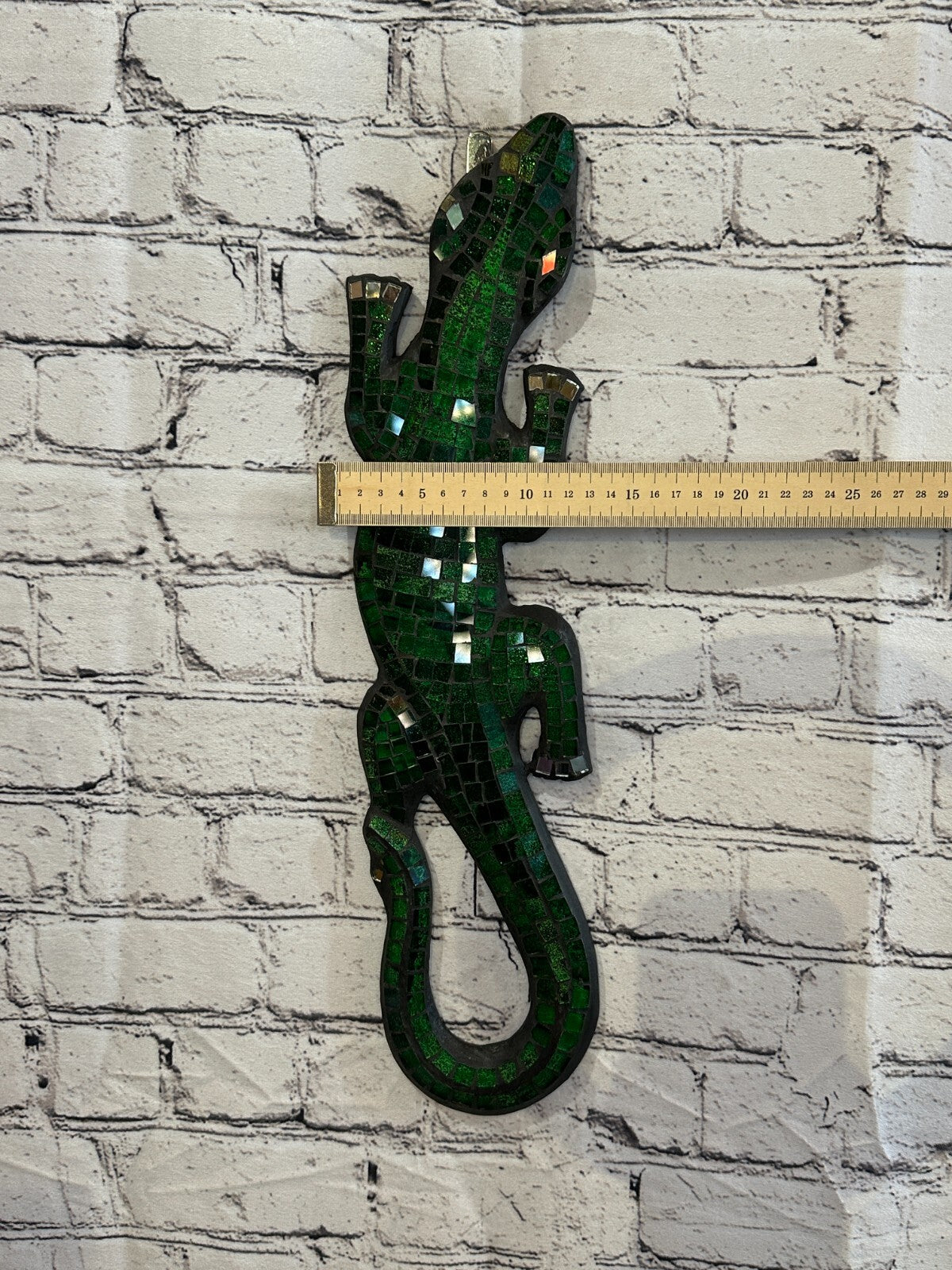 50cm Gecko Green Mosaic Wall Hanging Wooden Ornaments Wood Carving