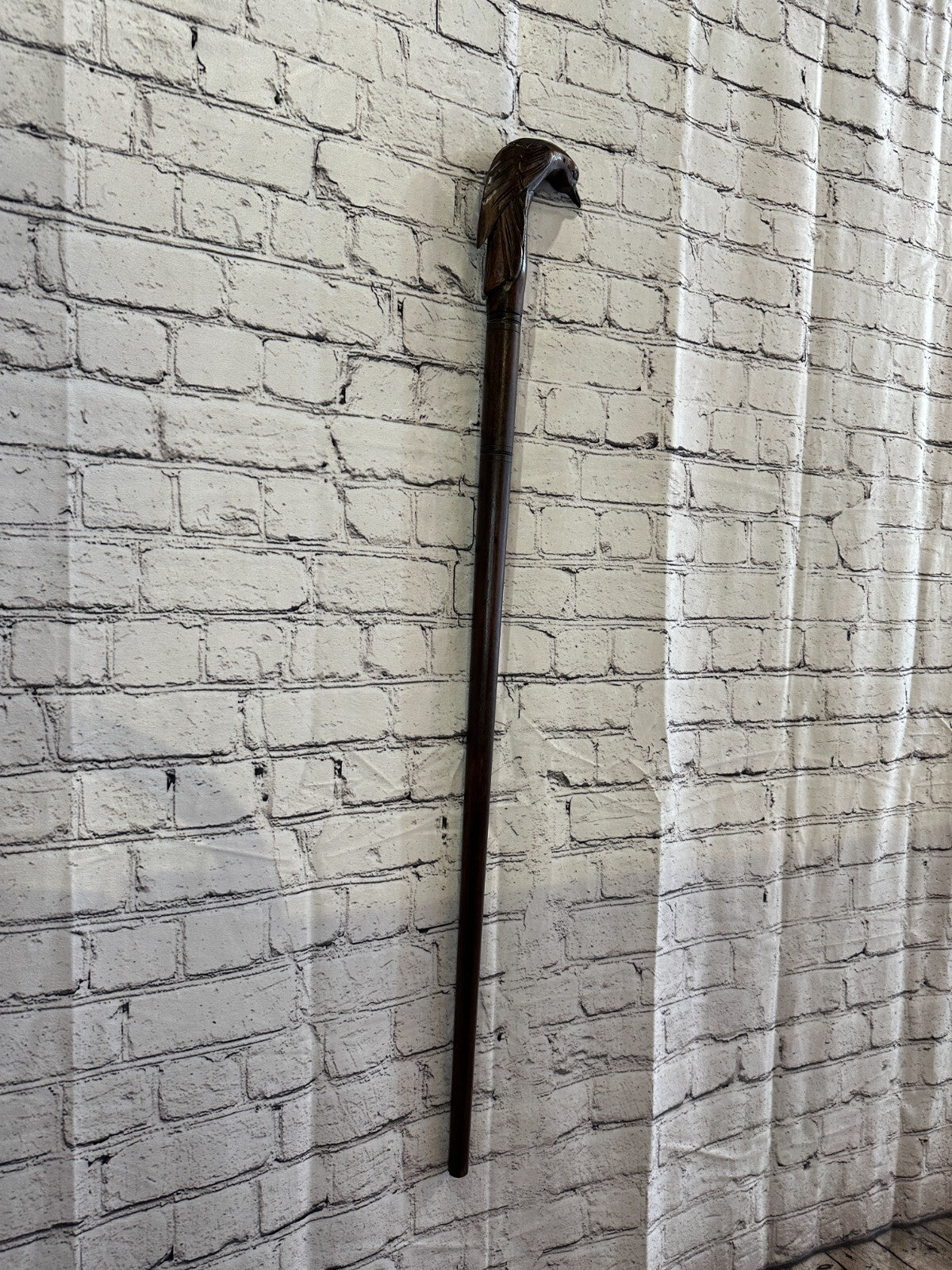 Humming Bird 90cm Tribal African Walking Stick Cane Hand Carved Dark Wood