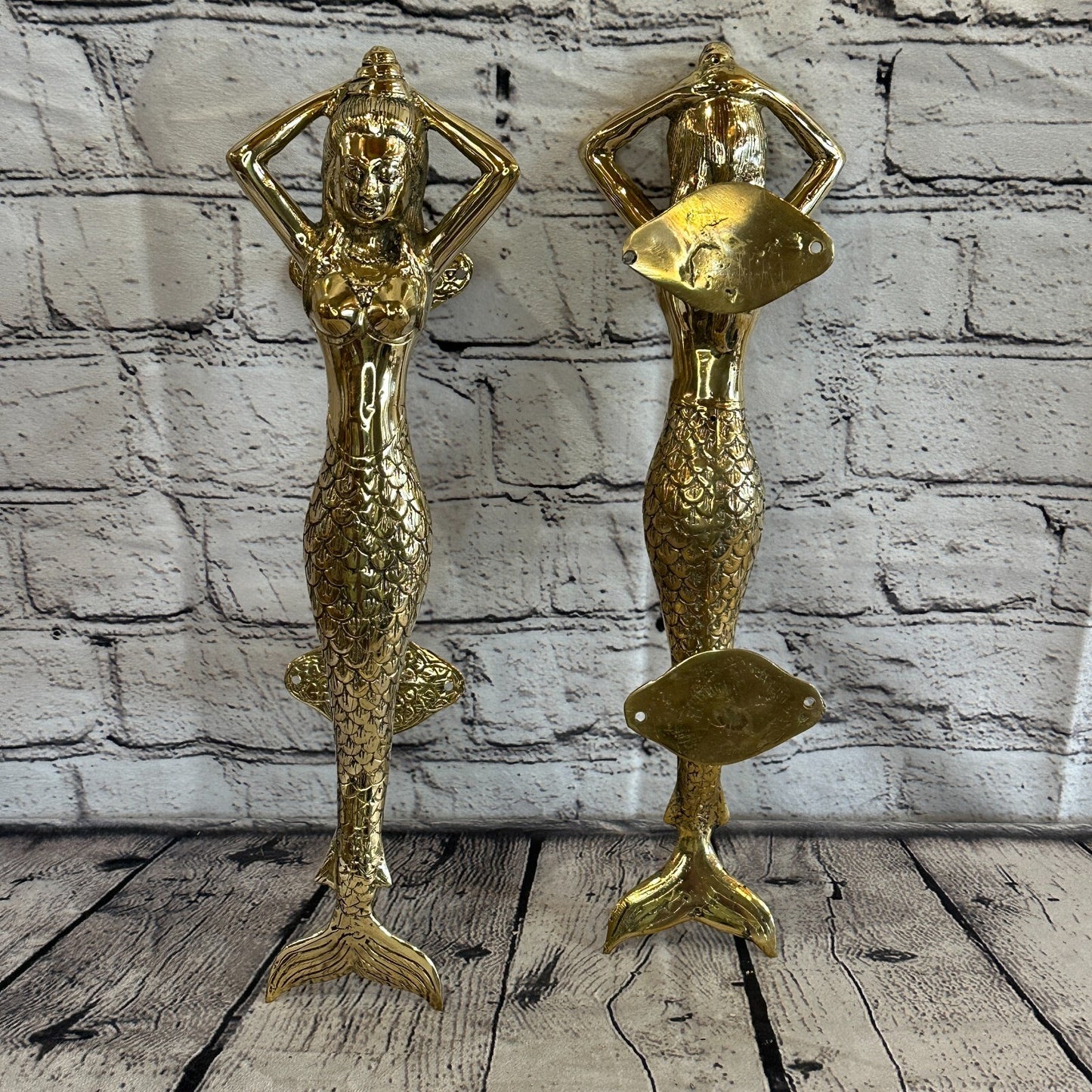 35cm Hindu God Mermaid Bronze Decorative Cabinet Drawer Cupboard Wardrobe Handle
