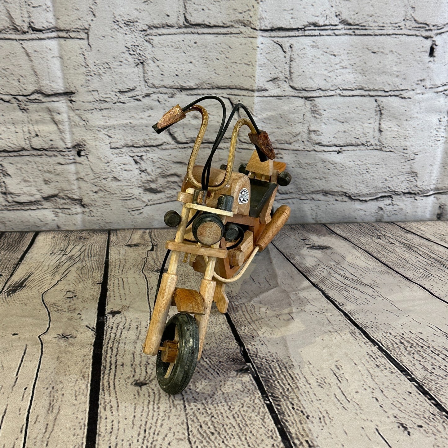 25cm Large Light Wood Motorbike Motorcycle Model Wooden Ornament Decorative Bike