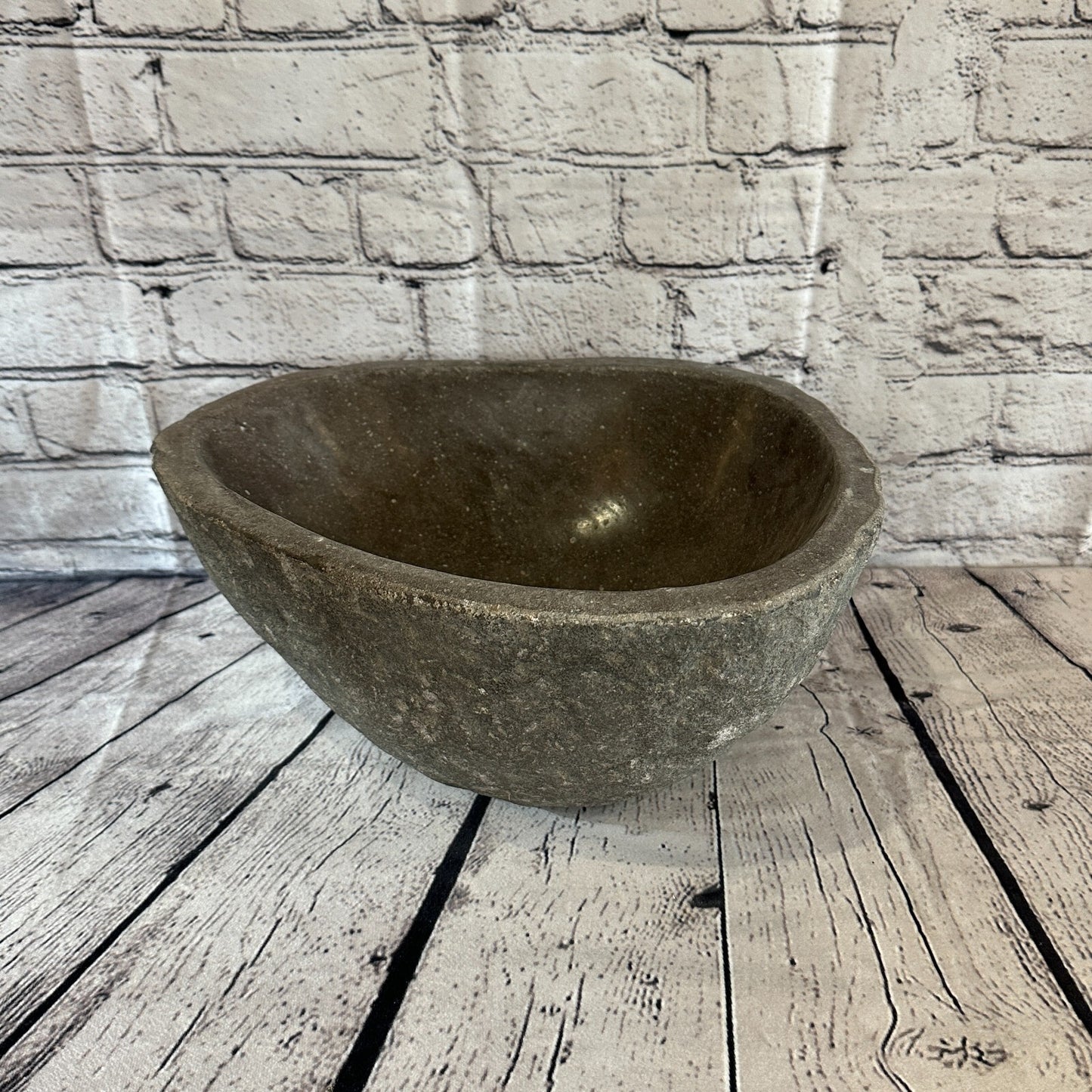 31cm x 27cm River Stone Sink Basin Bowl Natural for Bathroom Washroom Oval No 12