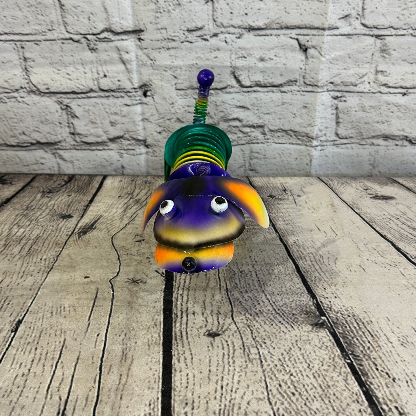 20cm x 15cm Purple Bight Colour Spring Dog Cartoon Ornament Painted Statue