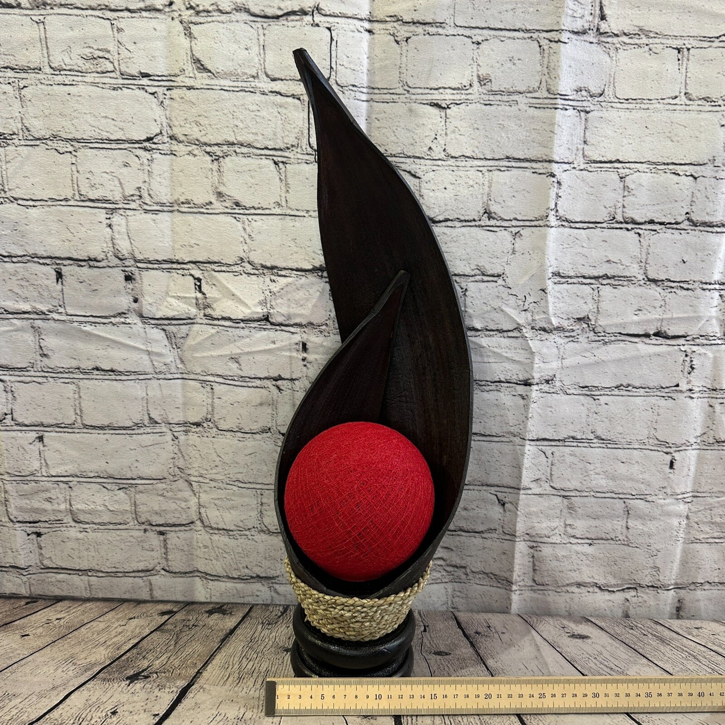 Red Dark Brown Natural 60cm Tall Leaf Lamp Twist LED UK Mains Plug Design 4