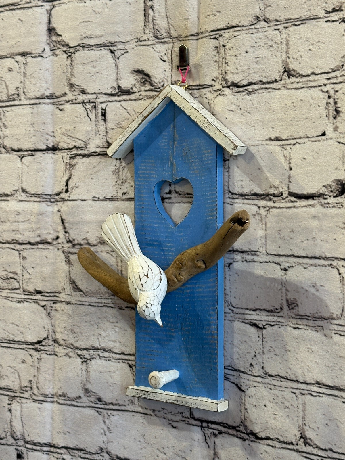 30cm Blue House Wall Art Bird on Tree Branch Bird Wall Silhouette Home Decor